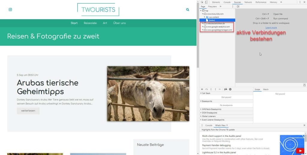 Aktive Verbindungen nach dem Opt-in