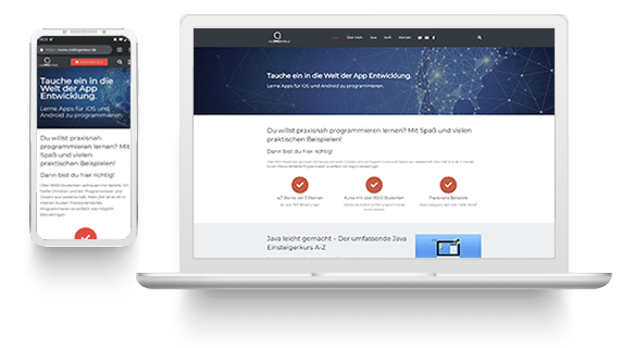 Website-Darstellung auf Smartphone und Laptop