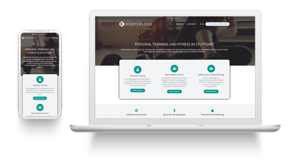 Mockup der KÖRPERLIEBE Website