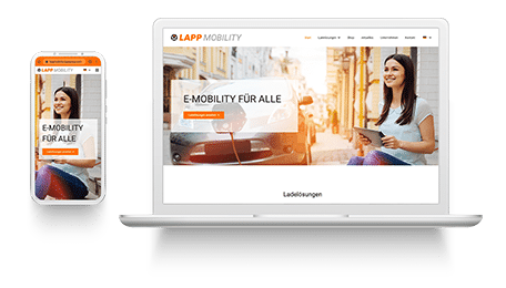 Mockup der Website der Lapp Mobility GmbH